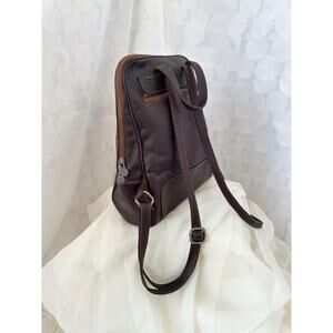 Vintage Brown Genuine Leather Backpack Rucksack Murse unisex Made in Italy Y2K